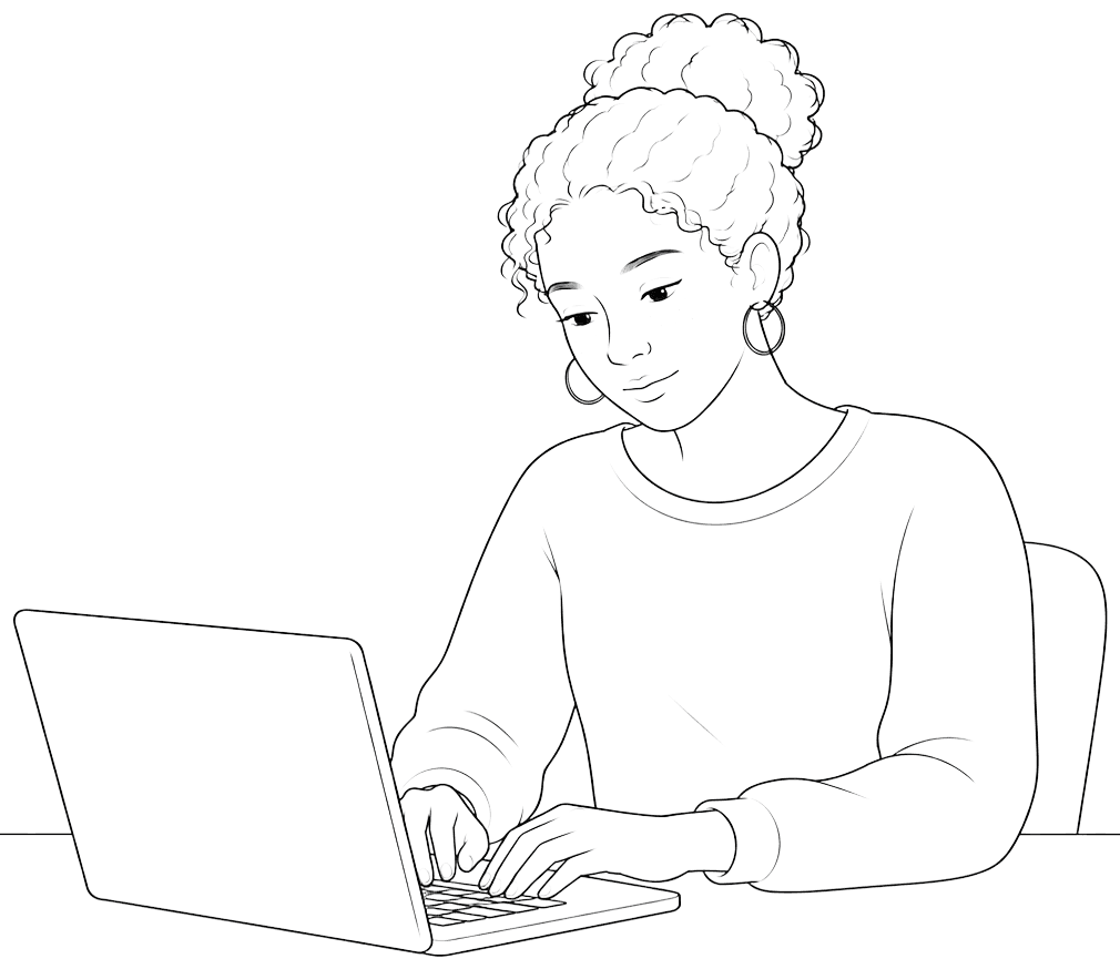 A researcher drafting their grant on a laptop